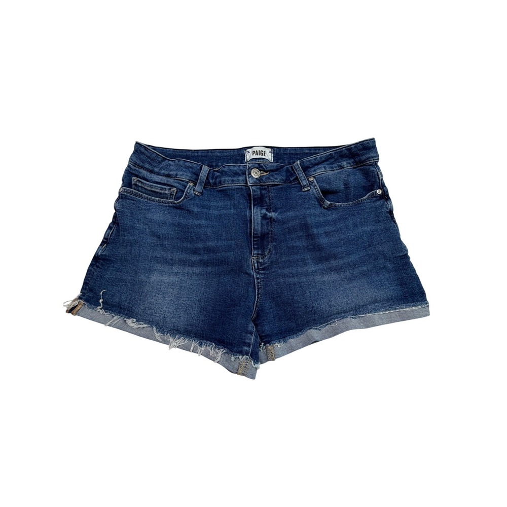 PAIGE Jimmy Jimmy Women's Denim Shorts 32 Raw Hem Cuff Stretch Daytona Summer